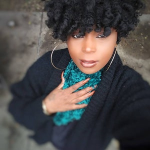 Kinky/ Coily/ Fluffy/ 4C Cocoon Curly Afro Loc Wig (Short) *SYNTHETIC*