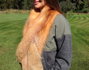multicolor fox fur scarf