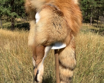 Red Fox Mongolian style fur hat