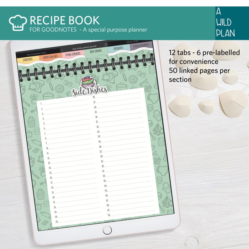 Goodnotes Ipad Planner Recipe Planner Blank Recipe Book With | Etsy