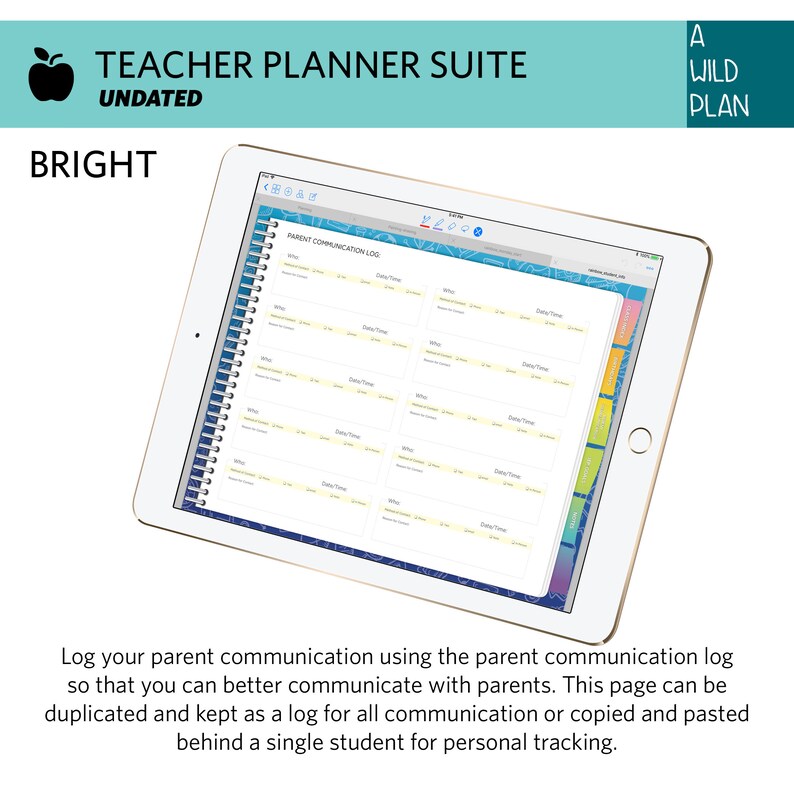 GoodNotes Teacher Planner digital planner undated monthly/ Etsy