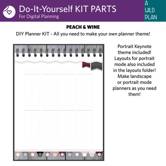 Digital Planner Tun Sie Es Selbst Themen Kit Keynote Dateien Etsy