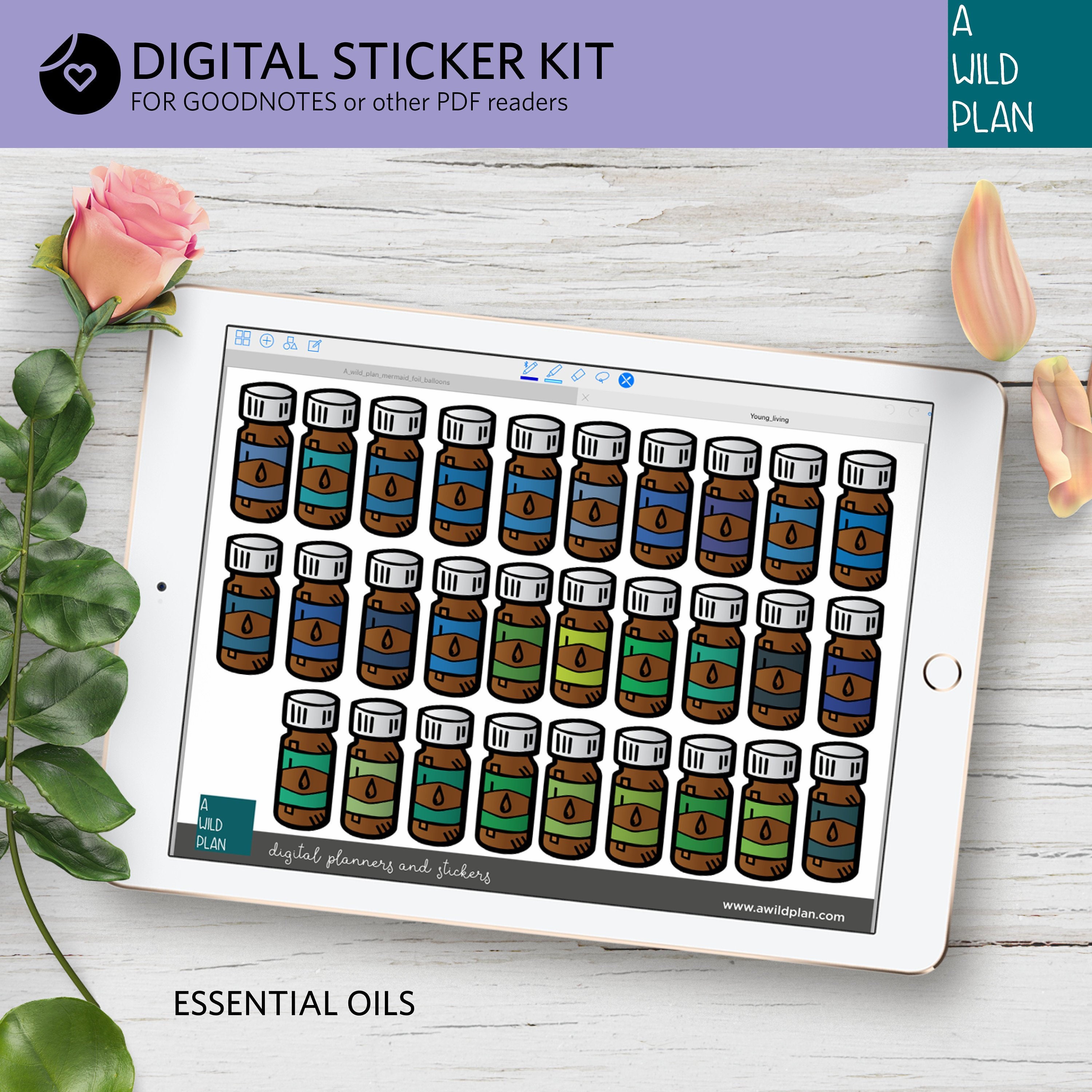Digital Stickers Oil Bottles for Essential Oils and Etsy
