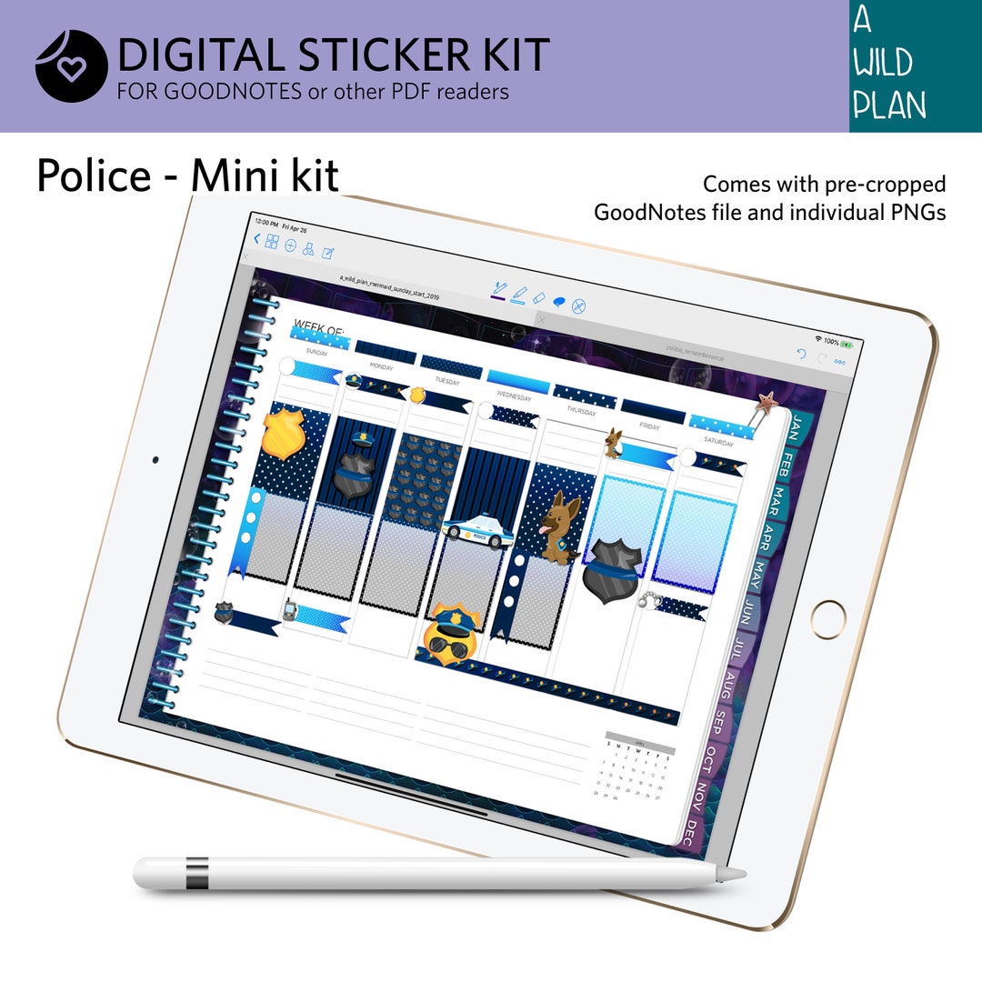 Goodnotes Planner Police Digital Sticker Kit for iPad & Tablet - Etsy