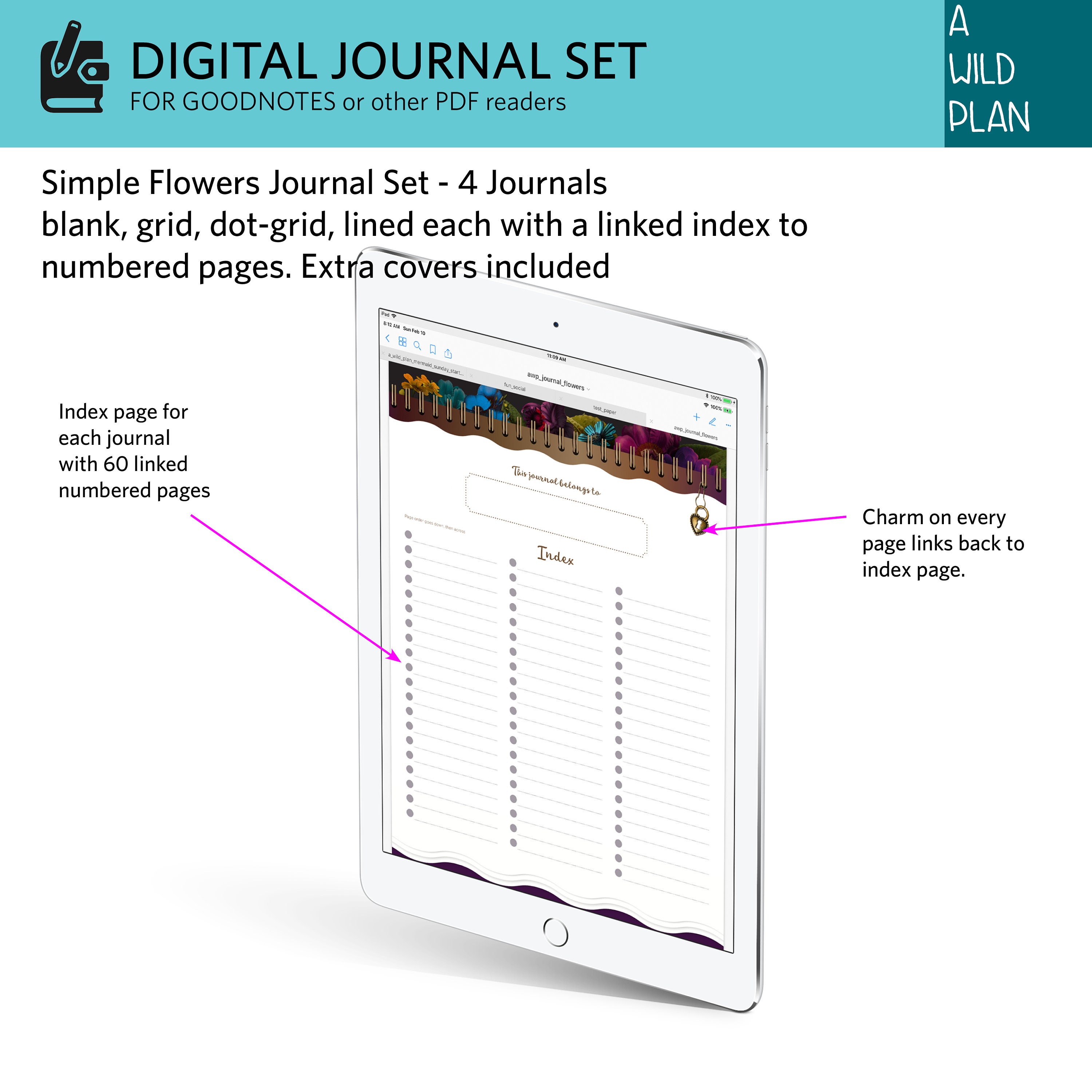 Goodnotes Digital Journals 4 Versions Covers Digital Etsy