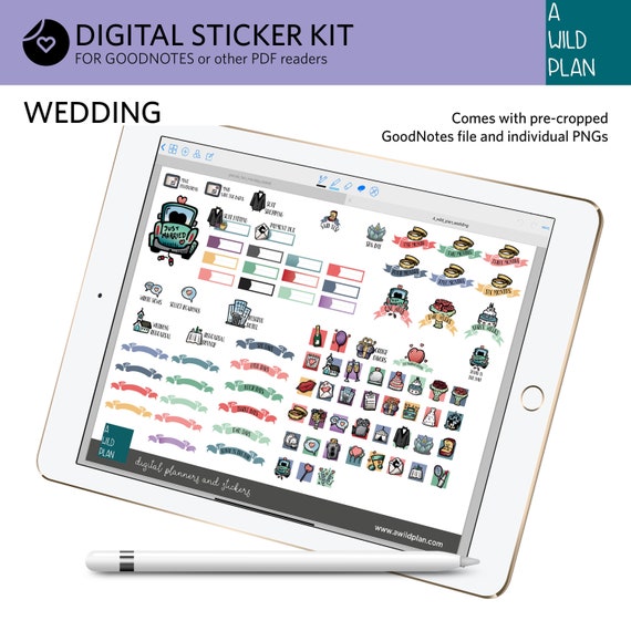 Digital Planner Stickers Wedding Kit For Ipad And Tablets Etsy