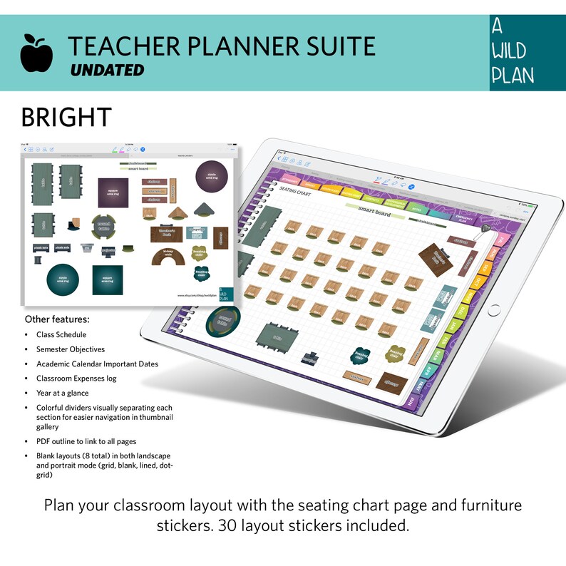 GoodNotes Teacher Planner digital planner undated monthly/ Etsy
