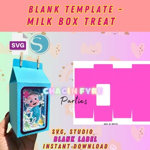 Versatile Blank Milk Box Gable Box Template - SVG, Silhouette Studio - Instant Download!