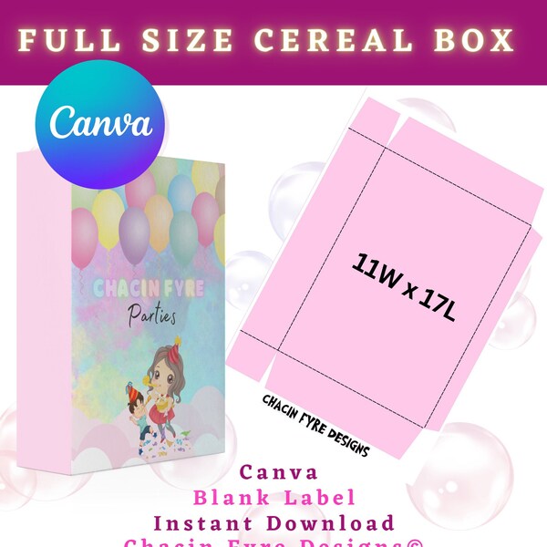 Canva Cereal Box Template Etsy Canva Cereal Box Template Etsy