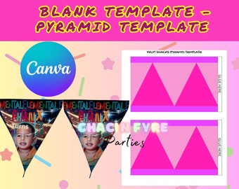 Blank Pyramid Template- DIY Pyramid Template - Fruit Snack Template- Ring Pop Template- Party Favor Templates