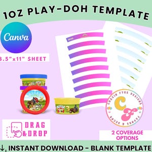 Modello Play-Doh Canva - Modello per bomboniere Play-Doh - Fai da te Play-Doh - Modello vuoto Canva - Modello vuoto per bomboniere