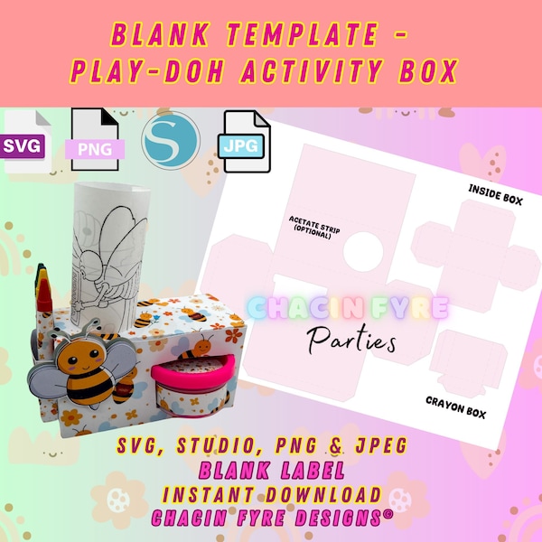 Play-Doh Activity Box Template- PlayDoh Box- Playdoh Coloring Box- Party Favor Template- Play-doh Party Favor Template- DIY Activity Box