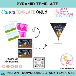 Tom pyramidmall - DIY-pyramidmall - Mall för fruktsnacks - Mall för ringpoppar - Mallar för festgåvor