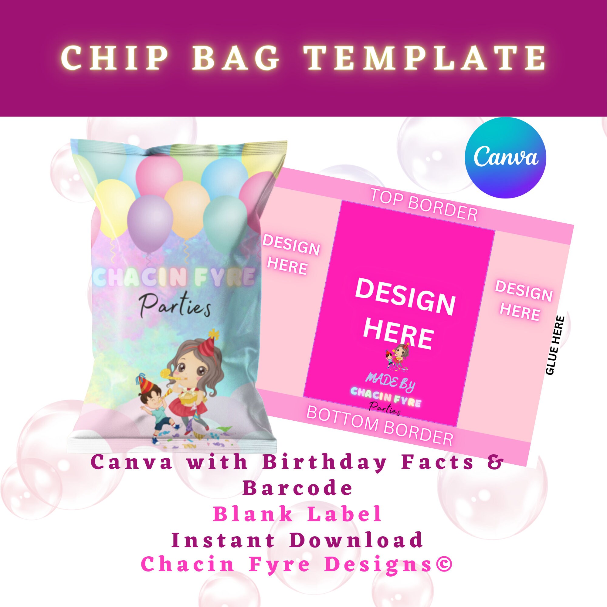 Chip Bag Template chip Bag Editable Template Chip Bag Etsy Chip Bag Template chip Bag Editable Template Chip Bag Etsy