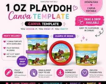 Play-Doh Template Canva - Play-Doh DIY - Play-Doh DIY - Canva Blanko Vorlage - Play-Doh Vorlage