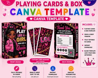 Playing Cards Template- Canva Cards Template