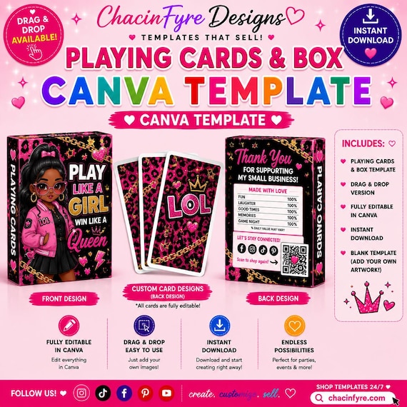 Playing Cards Template- Canva Cards Template