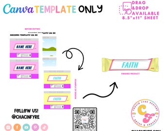 Plantilla de Snickers - Plantilla de Snickers en blanco - Plantilla de Snickers de 1.86 oz - Plantilla de Snickers Canva