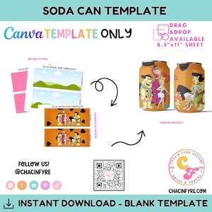 12 oz Soda Can Template- Soda Canva Template- Soda Can DIY Template- DIY Party Favor Template- DIY Soda Can Template- Party Favor