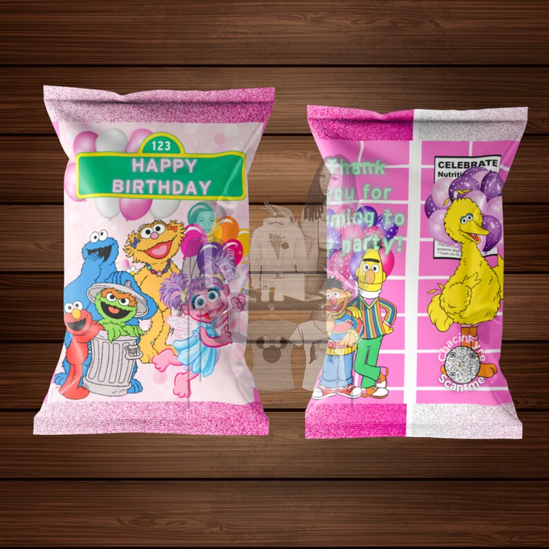Sesame Street Chip Bag Sesame Party Sesame Party Favors Etsy