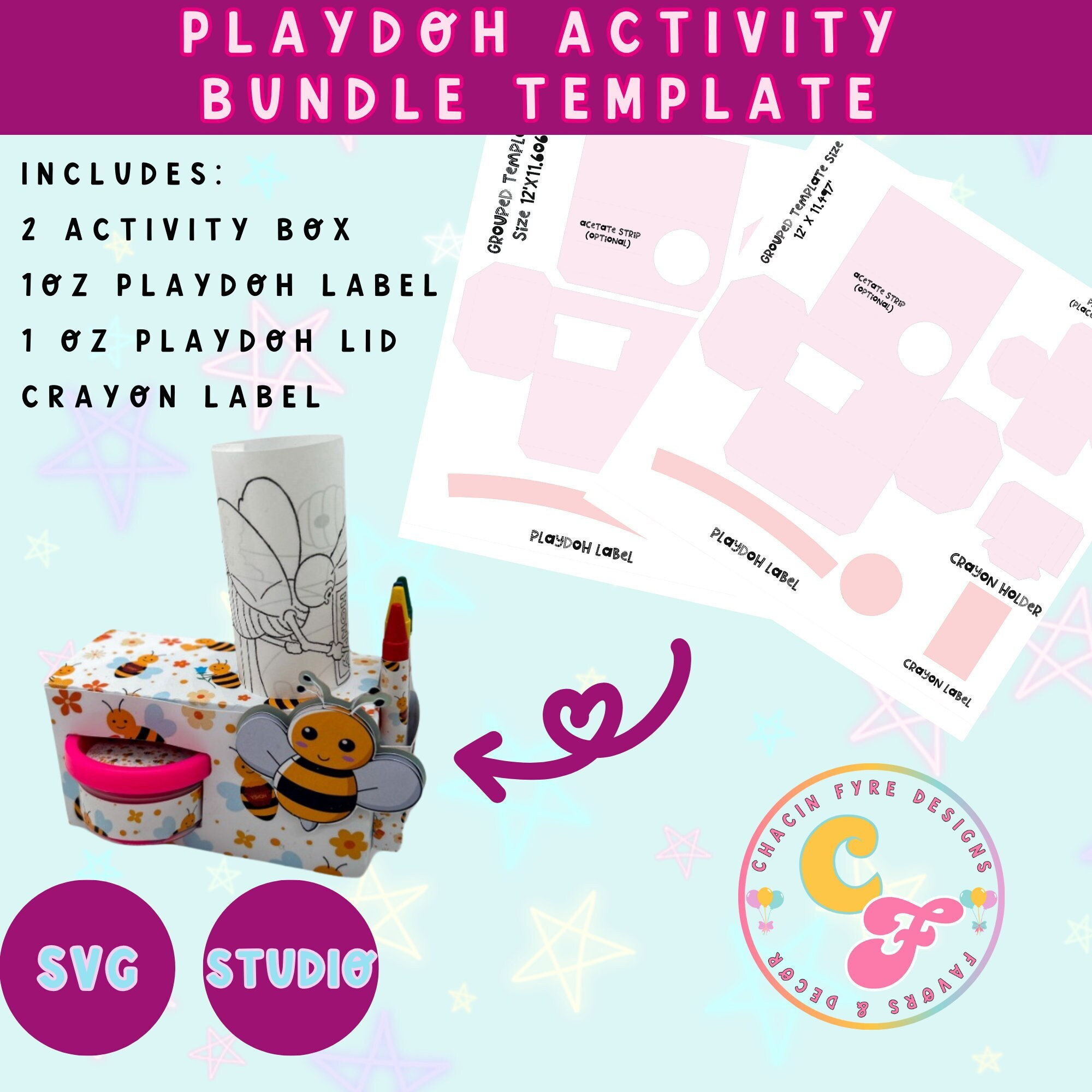 Plantilla de caja de actividades Play-Doh, Caja PlayDoh, Caja para colorear  Playdoh, Plantilla de recuerdo de fiesta, Plantilla de recuerdo de fiesta