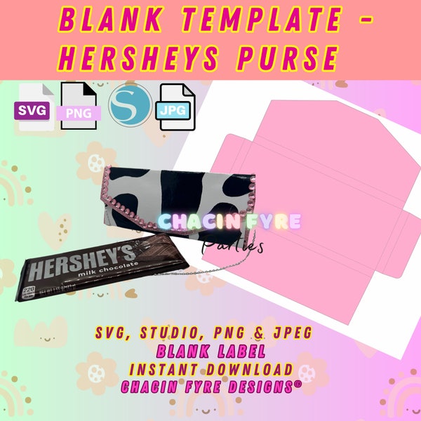 Chocolate Purse Template - Chocolate Wallet Party Favor Template - Chocolate Clutch DIY - SVG Blank Template - Blank Party Favor Template