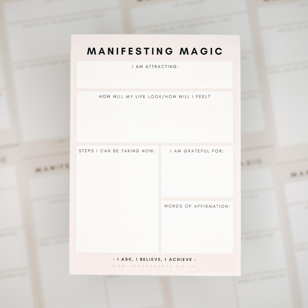 Manifesting Magic Notepad, Productivity Notepad, Motivational Notepad