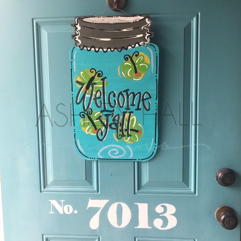 Lighting Bug/Firefly Y'all Mason Jar Door Hanger Etsy
