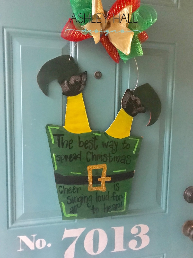 Elf Present Door Hanger Buddy The Elf Buddy The Elf Door Etsy