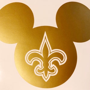 Fleur-de-lis Saints Mickey Head Vinyl Sticker