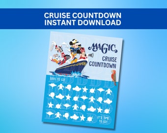 Cruise Line Magic 30-Day Countdown Coloring Sheet Printable Download - 8.5" x 11"