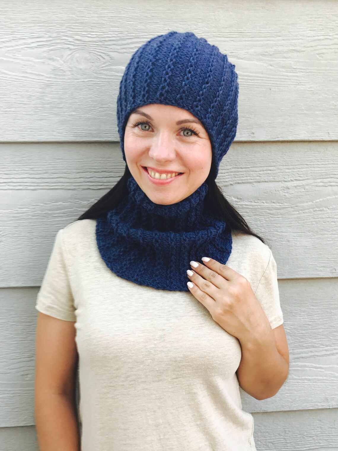 Hat Scarf Combo 100 Merino Wool Hand Knitted / Knit Fashion Etsy