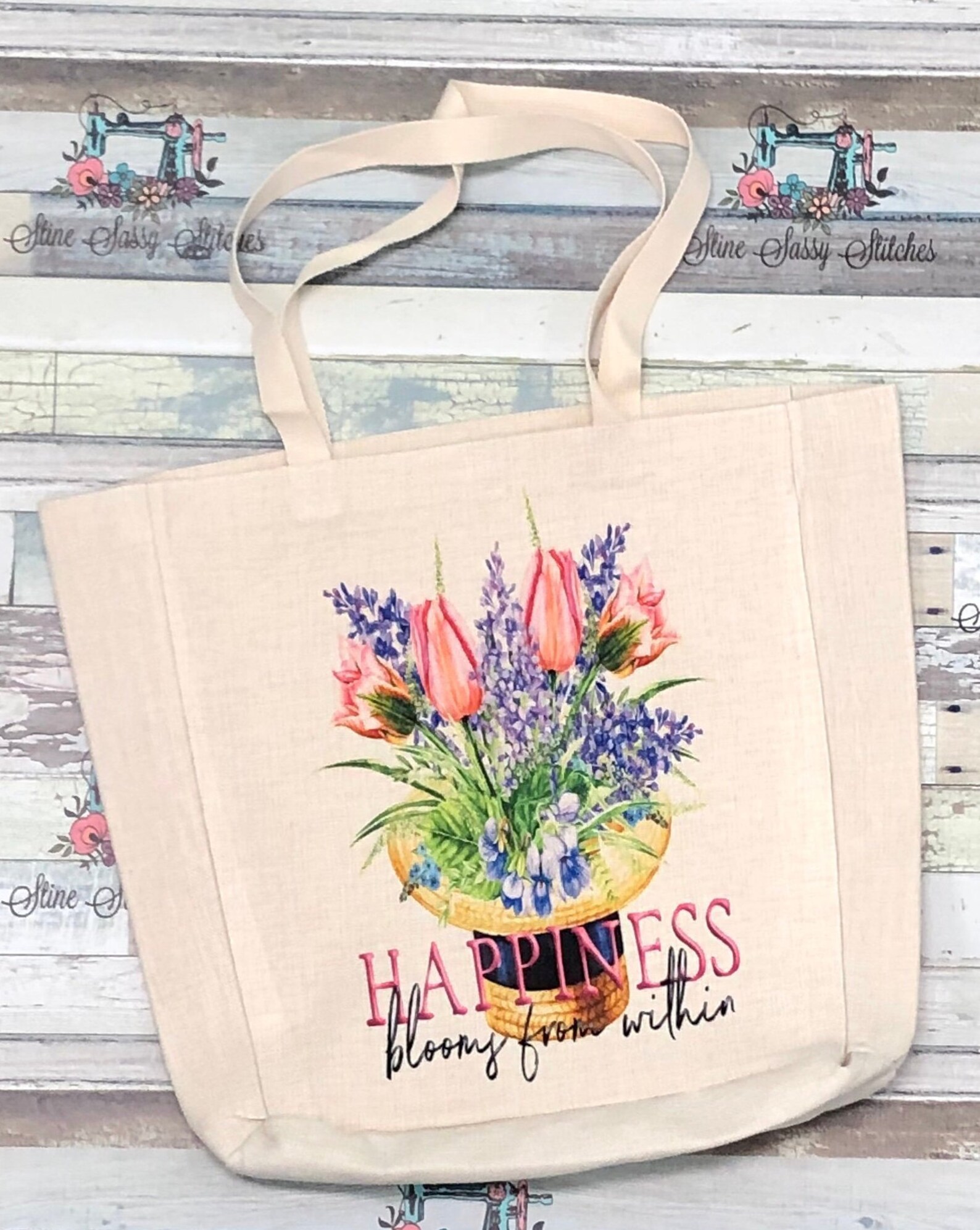 Born To Run Linen Market Tote