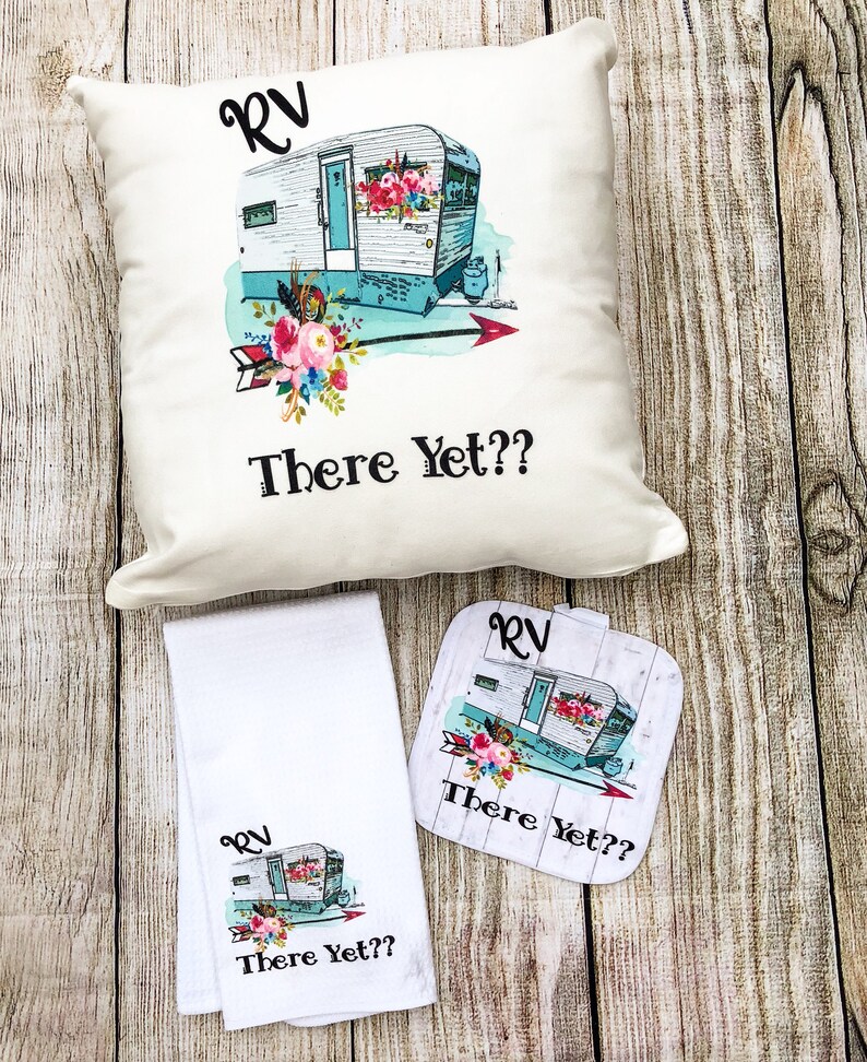 Kitchen Tea Towel RV There yet Waffle Weave Microfiber With Etsy