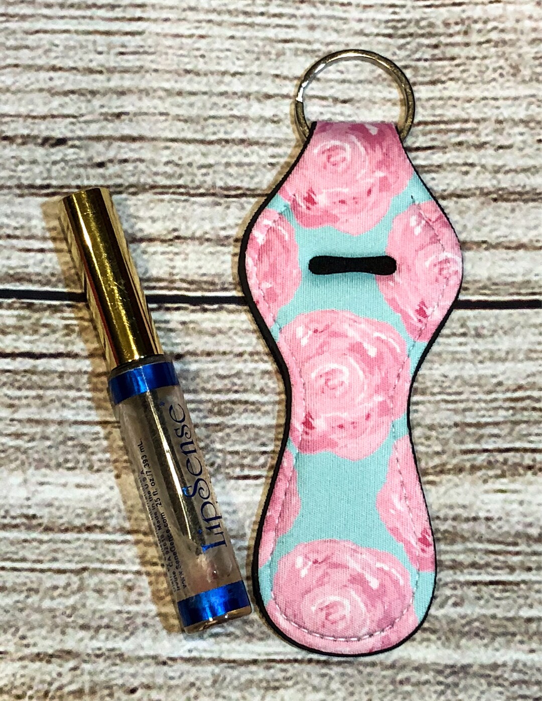 Preppy Floral Lip Gloss Keyring Etsy UK