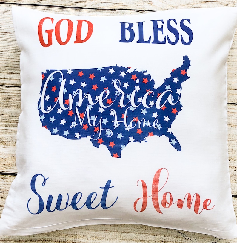 Gift Pillow cover Independence Day|USA Throw Pillow cover|Fourth of July America Home Sweet Home