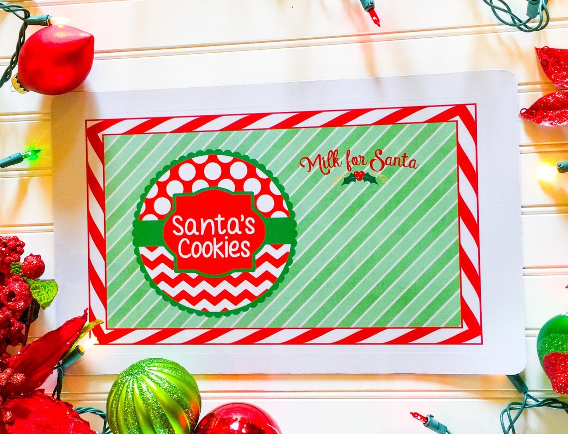 Santa Christmas Placemat Cookies for Santa gift for kids | Etsy