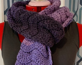 Purple Ripple Wave Scarf