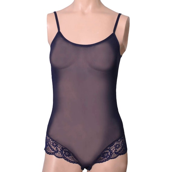 Sexy Bodysuit With Tulle and Lace Boxer Brief Shape. 3 Colors. Sexy  Lingerie. Mesh Lingerie Lace Bodysuit Luxury Lingerie Satin Tulle 0691 