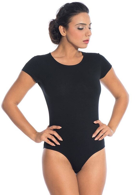 Women Fashion Black Mesh Geometric Lingerie Bodysuit Leotard Hollow Intimates CA