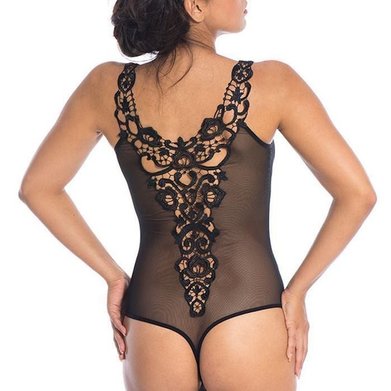 Luxury Women Bodysuit With Tulle and Lace.2 Colors.luxury Lingerie. Body  Style Thong/classic. Sleeveless Bodysuit. Mesh Lingerie. 0230/0330 