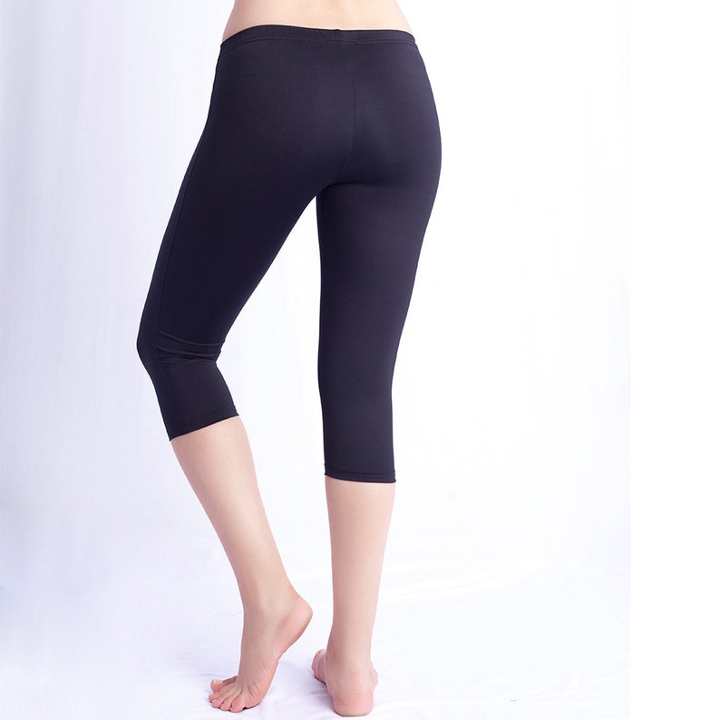 Runner Pants Yoga Pants Black Leggings Below the knee leggins from microfibre Activewear Leggings Fitness Leggings 0184