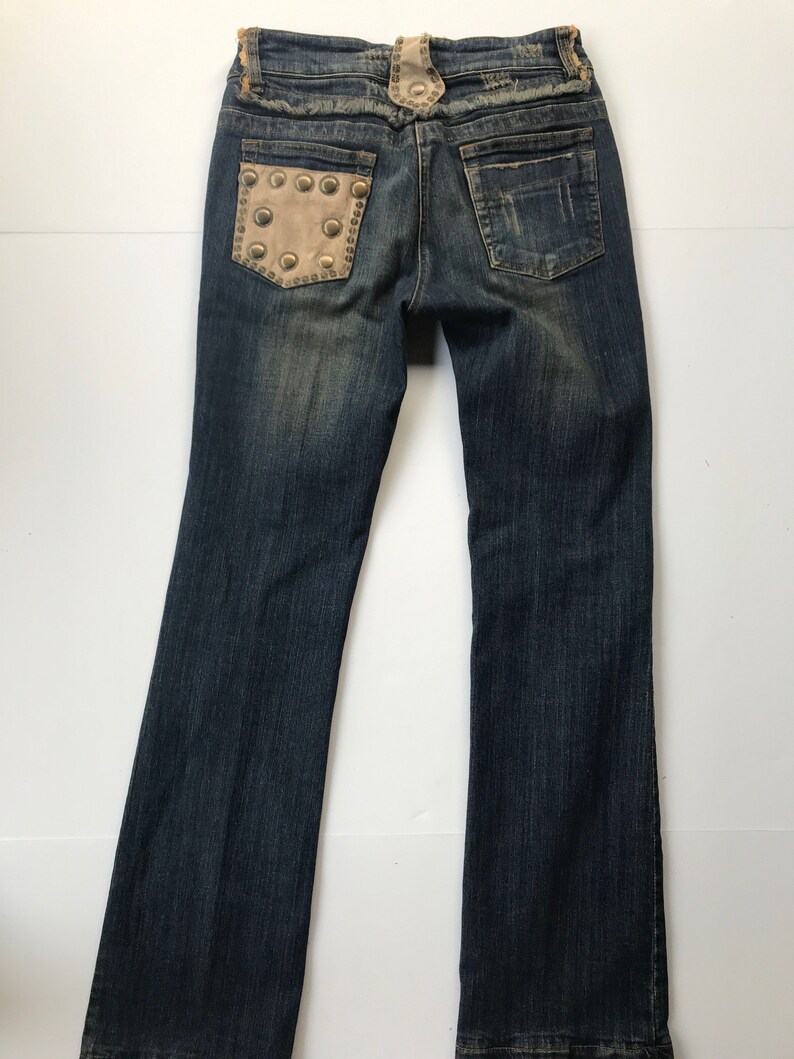 Dolce Cabo Fur Trim Studded Jeans M