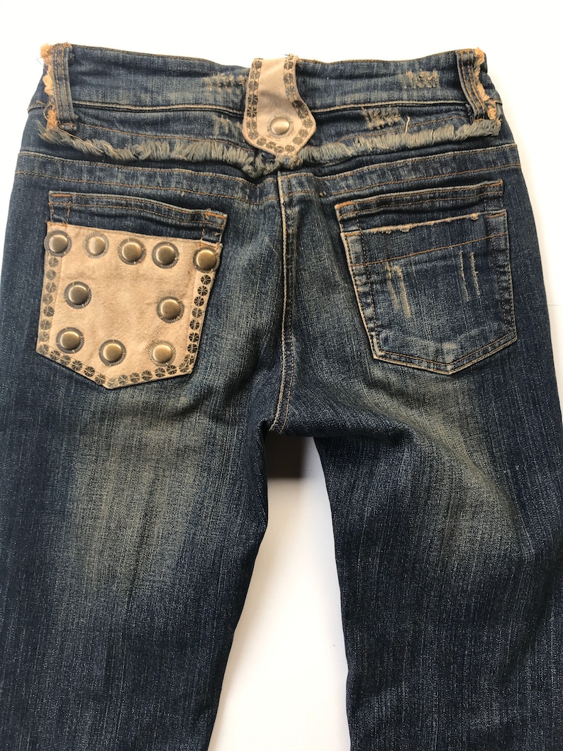 Dolce Cabo Fur Trim Studded Jeans M