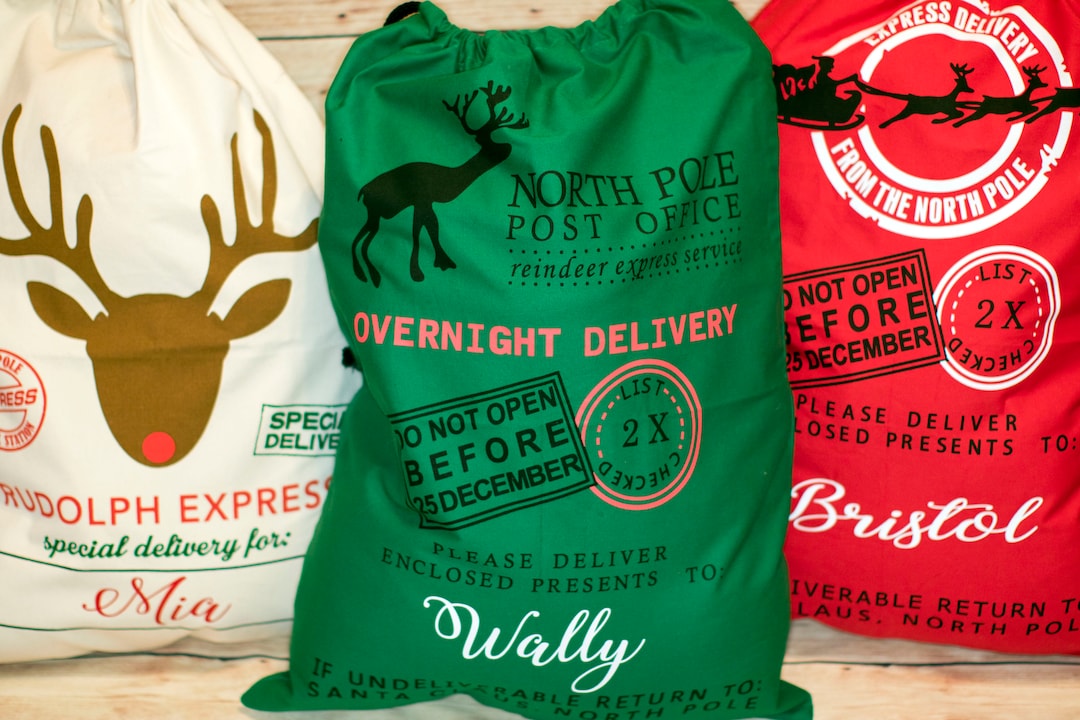 Personalized Santa Bags/personalized Santa Totes/personalized Santa