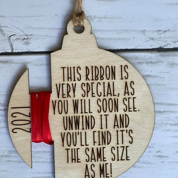 2023 2022 Same Size As Me Christmas Ornament / Measure Me Christmas Ornament / Ribbon Ornament/ Holiday Bauble/Height Ornament/Wood Ornament