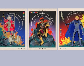 Fire Emblem Three Houses 3 Lord Edelgard/Claude/Dimitri A5 Prints
