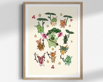Printable Legend of Zelda Breath of the Wild Tears of the Kingdom Korok Digital Download Art Print