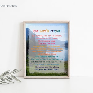 Lord&#39;s Prayer Wall Art, Bible Verse Print, Religious Scripture, Christian Inspirational Gift, Our Father Who Art in Heaven, Unframed Print