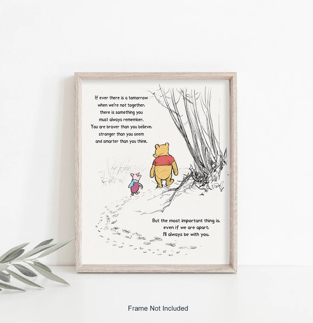 If Ever There is A Tomorrow Winnie the Pooh Quote Poster, Nursery